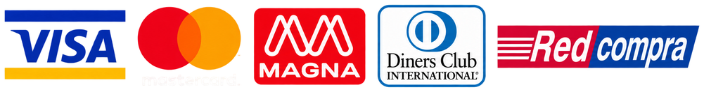 Visa, Mastercard, Magna, Diners Club y Redcompra
